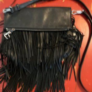COPY - Elizabeth and James Black Fringe Shoulder Bag